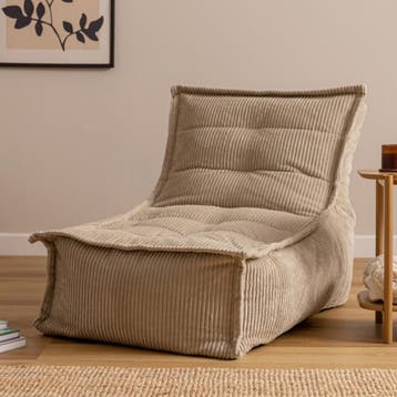 Dolce Zitzak Stoel Cord Lounger - Beige, Verzenden, Nieuw