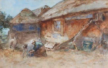 Willem Hendrik van der Nat (1864–1929) - Geiten melken