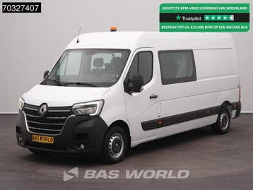 Renault Master 135PK Dubbel Cabine L3H2 LED Airco Parkeersen, Stof, Gebruikt, Euro 6, Renault