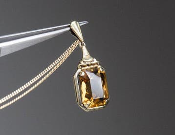 - 830 zilver - 10,50 ct natuurlijke citrien - Ketting met
