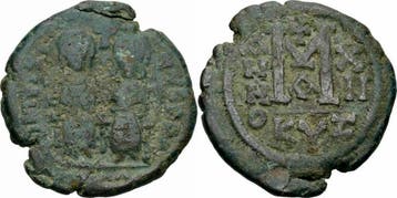 Byzanz Justinus Ii Follis Cyzicus 576/577 Kaiserin Sophia..., Verzenden