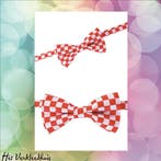 Vlinderdas Brabant Rood/Wit Geblokt, Verzenden, Nieuw