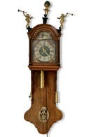 Wandklok - hout, glas, koper - 1850-1900 - Fries schippertje