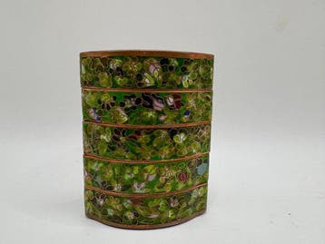 Koper, cloisonné-emaille, zijde, glas - Japan - Meiji