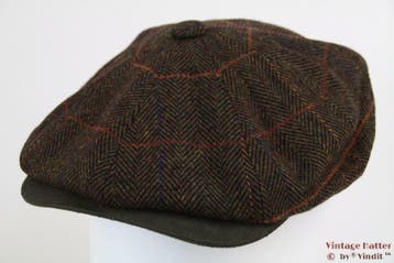 Paperboy pet Hawkins groenbruin vissengraat tweed 58, 59, 60, Ophalen of Verzenden, Nieuw, Hawkins, Pet