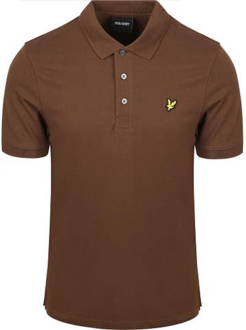 Lyle and Scott Polo Plain Bruin maat M Heren, Bruin, Nieuw, Lyle and Scott, Verzenden