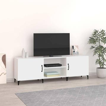 vidaXL Tv-meubel 150x30x50 cm bewerkt hout wit, Huis en Inrichting, Minder dan 50 cm, Verzenden, Nieuw, Minder dan 100 cm