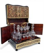 Cave à Liqueur époque - Boulle marqueterie met Gravering -