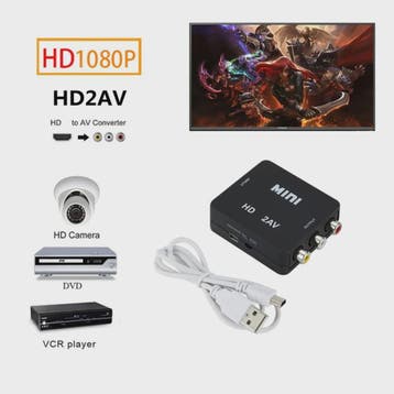 Mini HDMI naar RCA AV Converter met Upscaler - Full HD 1080P, Verzenden, Nieuw