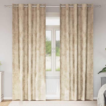 vidaXL Velvet Gordijnen met gordijnen 2 pcs Crème 225 x 140, Huis en Inrichting, Stoffering | Gordijnen en Lamellen, Verzenden