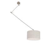 Hanglamp staal met kap 35 cm grijs verstelbaar - Blitz, Verzenden, Nieuw, Modern