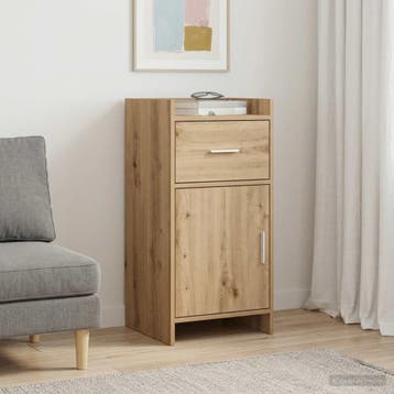 vidaXL Dressoir Artisanaal eiken 40 x 36 x 80 cm Bewerkt, Verzenden, Nieuw, Overige houtsoorten, Minder dan 50 cm