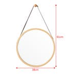 [en.casa] Passpiegel Bykle bamboe hangend rond Ø38 cm houtkl, Huis en Inrichting, Woonaccessoires | Spiegels, Verzenden, Nieuw