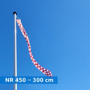 NR 450: Wimpel Noord Brabant GEBLOKT-300cm met stokje, Nieuw