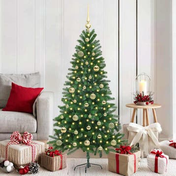 vidaXL Kerstboom met 150 LED met standaard Groen 150 cm PE, Verzenden, Nieuw