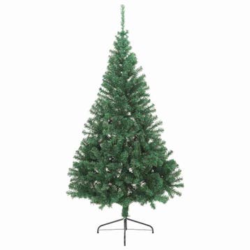 vidaXL Kunstkerstboom met standaard half 240 cm PVC groen, Verzenden, Nieuw
