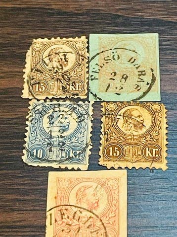 Hongarije 1871 - Hongarije 1871 - Lot 5 klassieke postzegels, Gestempeld