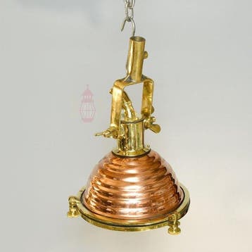 Wandlamp - Messing, Glas - Industrieel kooi-lamp