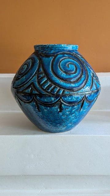 Bitossi - Aldo Londi - Vaas - Keramiek - RIMINI BLU