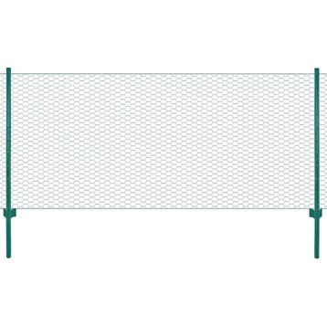 vidaXL Draadgaashek met palen 25x0,5 m staal groen, Verzenden, Nieuw, IJzer, Minder dan 1 meter