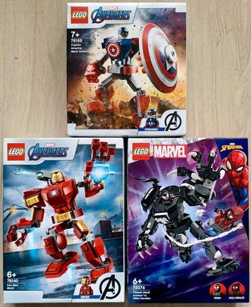 Lego Set - Marvel - 3x Marvel Mech Armour [76140 - 76168 -, Nieuw