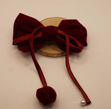 Haarstrik bordeaux rood op haarclip, Verzenden, Nieuw, Haarspeld