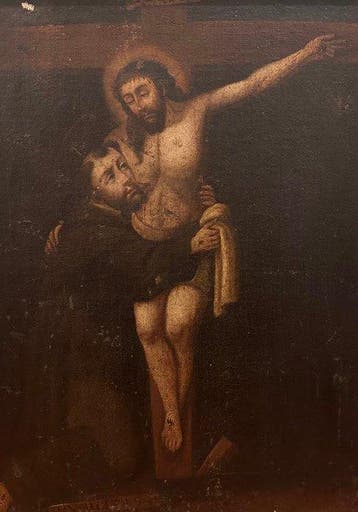 Europese school (XVIII) - Cristo crucificado con San