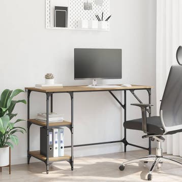vidaXL Bureau Artisan Eiken 120 x 50 x 75 cm Bewerkt hout, Verzenden, Nieuw, 45 tot 65 cm, 70 cm of meer