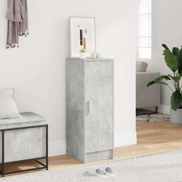 vidaXL Schoenenkast 32x35x92 cm bewerkt hout betongrijs, Verzenden, Nieuw