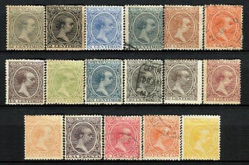 Spanje 1889/1901 - Alfonso XIII. De kale kerel. - EDIFIL, Postzegels en Munten, Gestempeld