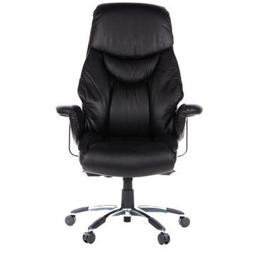 Directiestoel | Met Armleuning | Leder | Zwart | Ergonomisch, Huis en Inrichting, Bureaus, Verzenden, Nieuw