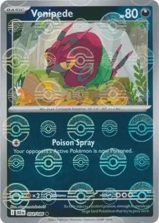 Venipede 054/086 poke ball Black Bolt, Ophalen of Verzenden, Nieuw, Losse kaart, Foil