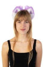 Haarband Furry Oortjes Paars Wit Kat Poes Vos Diadeem Dons D, Ophalen of Verzenden, Nieuw, Carnaval, Accessoires