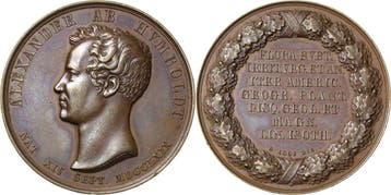 Brons medaille ohne Jahr (1829) Personenmedaille Humboldt..., Verzenden