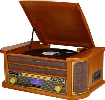 2dekans | Denver Retro Platenspeler MRD51 - Hout - 24x22x12, Ophalen of Verzenden, Zo goed als nieuw