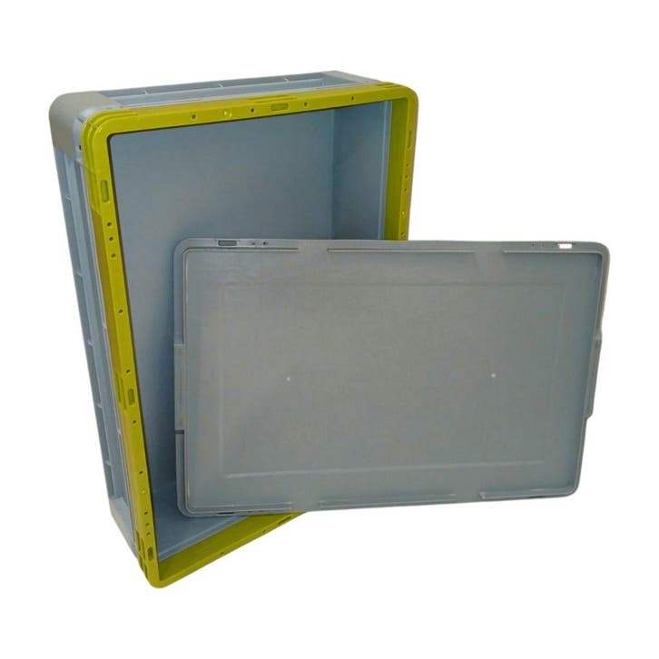 Stapelbak met deksel, 600x400x145 mm, euronorm, grijs, groen, Zakelijke goederen, Kantoor en Winkelinrichting | Magazijn, Stelling en Opslag