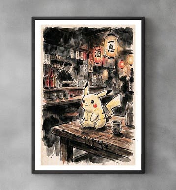 Sato Hageshi - Electric in Izakaya - Pikachu - Pop Art -, Nieuw