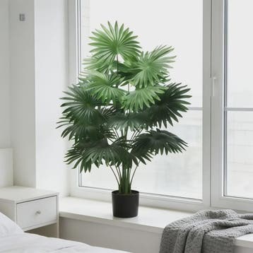 Grote Kunstmatige Fan Palmboom met 24 Waaierbladeren - Reali, Huis en Inrichting, Verzenden, Nieuw