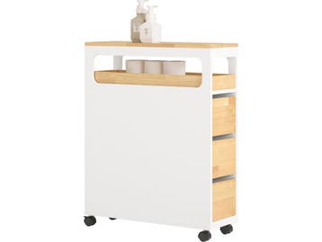 SoBuy BZR54-WN - Badkamer Kast - Ruimtebesparende Trolley, Verzenden, Nieuw