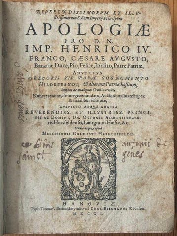 Melchior Goldast von Haiminsfeld - Apologiae pro D. N. Imp.