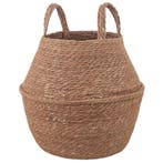 vidaXL Plantenpot met handvatten Naturel Ø 22 x 20 cm 100%, Verzenden, Nieuw, Minder dan 30 cm