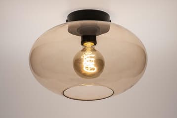 Rietveld Plafondlampen - Zwart, Geel - Glas, Metaal, Verzenden, Nieuw