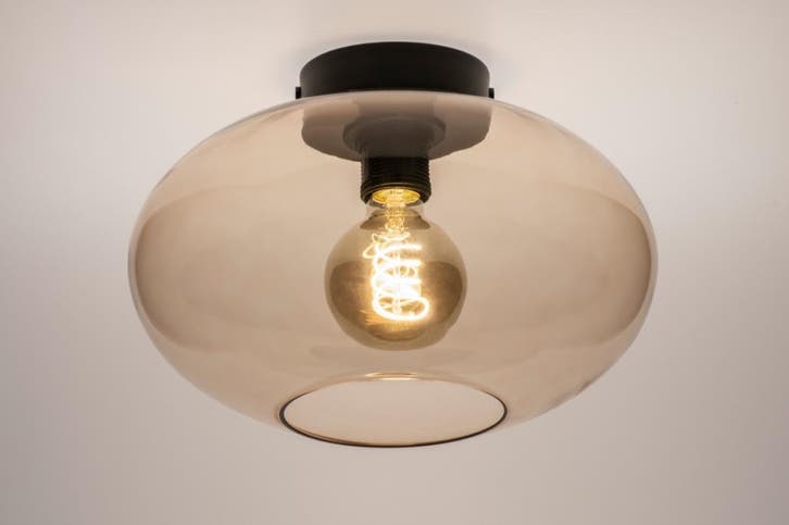 Rietveld Plafondlampen - Zwart, Geel - Glas, Metaal, Huis en Inrichting, Lampen | Plafondlampen, Verzenden