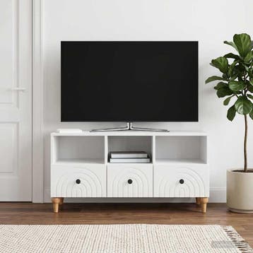 vidaXL TV-kast 102 x 34,5 x 50 cm Hoogglans Wit, Huis en Inrichting, Minder dan 50 cm, Verzenden, Nieuw, Minder dan 100 cm