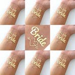 9 goudkleurige tatoeages Bride to Be en Team Bride, Verzenden, Nieuw, Versiering, Geboorte of Huwelijk