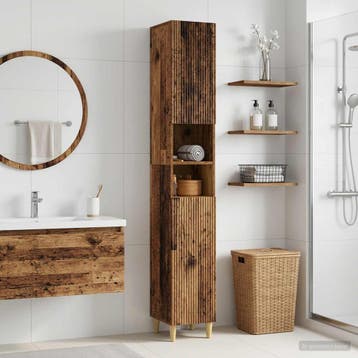 vidaXL Badkamerkast met Open Plank ARNHEM Oud hout 30 x 31 x, Verzenden, Nieuw