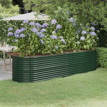 vidaXL Plantenbak 296x80x68 cm gegalvaniseerd staal groen, 100 cm of meer, Verzenden, Nieuw, Metaal