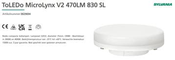 Sylvania Micro-Lynx LED GX53 5W 470lm 3000K Mat Niet-Dimbaar, Ophalen of Verzenden, Nieuw