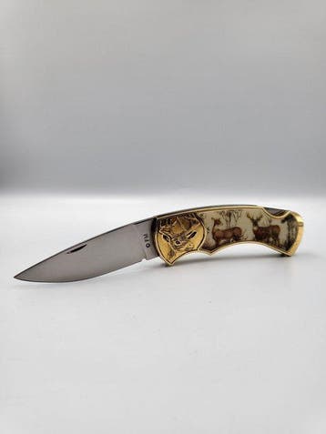 Canif de Collection Franklin Mint - Or 24 Carats - “Cerf