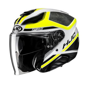 HJC F31 Ceron Zwart Wit Geel Jethelm, Motoren, Kleding | Motorhelmen, Nieuw met kaartje, XXL, Heren, Verzenden